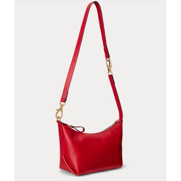Lauren Ralph Lauren KASSIE Small Leather Shoulder Crossbody Bag in Red NWT $295 - Picture 5 of 15